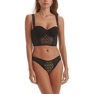 Wolford Women's Etoile - Lightly Lined Long Line Bustier Top, Black 36b
